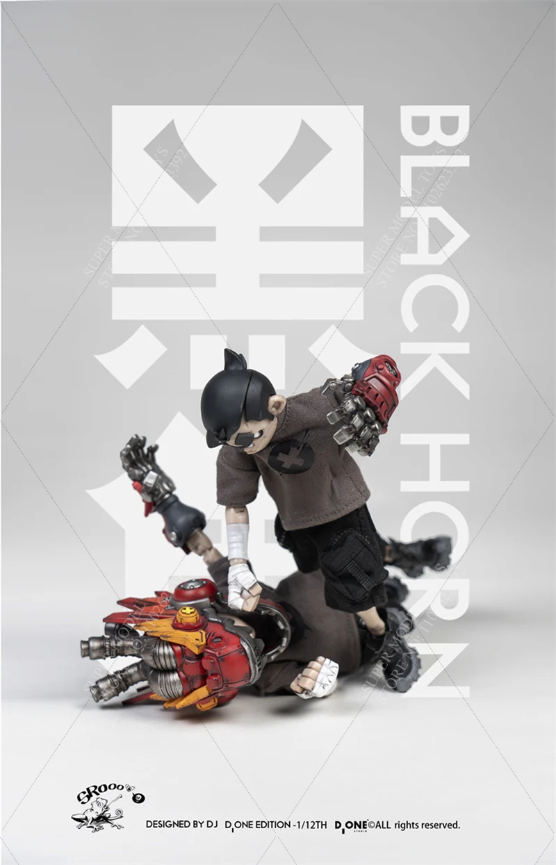 D_ONE STUDIO 1/12 Scale Male Soldier Black Hero The Year Of The Loong Limited Edition Full Set 6-inches Action Figure Doll