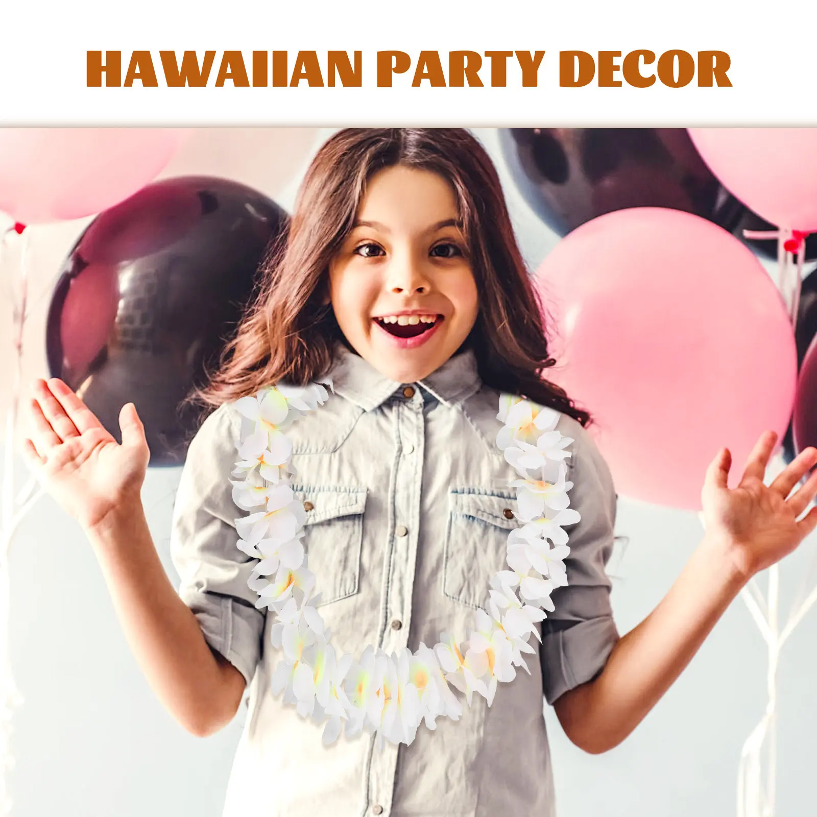 4Pcs Hawaiian Garland Artificial Flower Necklace Bracelet Headband Floral Wreath Summer Festival Party Hawaiian Headpiece - view 2