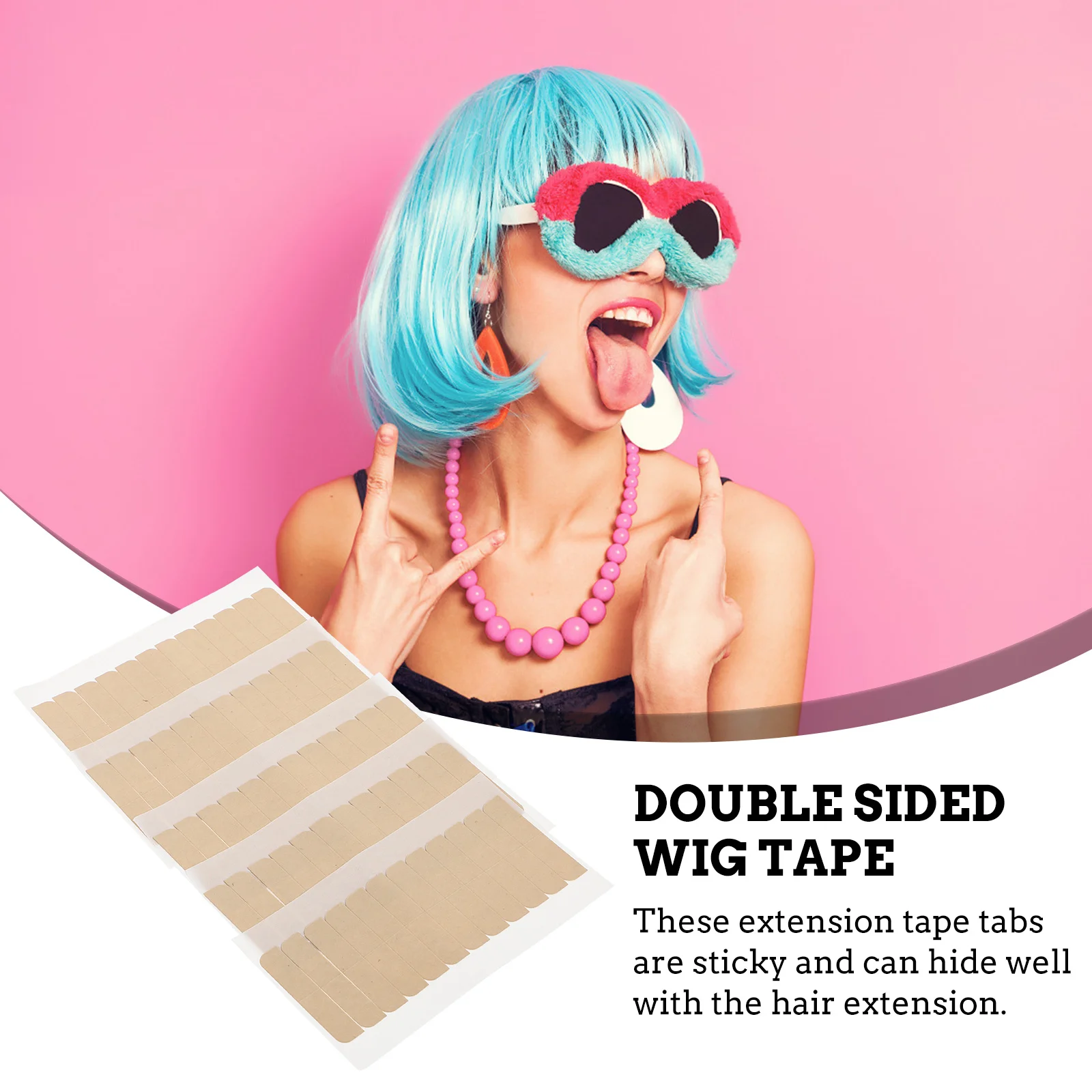 60 Pieces Double Sided Tape 5 Sheets Strong Adhesive Hair Extension Strips Invisible Lightweight Secure Hold Tape