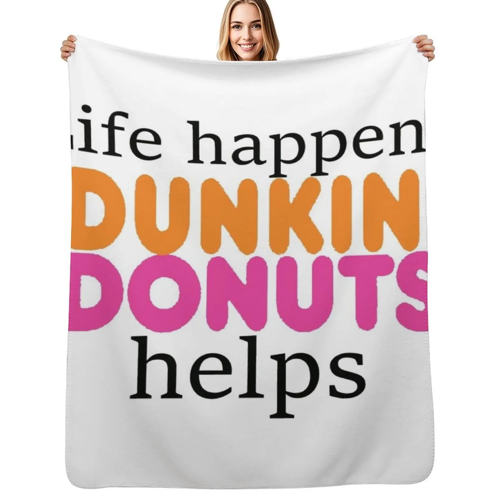 Life Happens... Dunkin Donuts Helps Throw Blanket Flannel Heavy christmas gifts for sofa Furrys Blankets