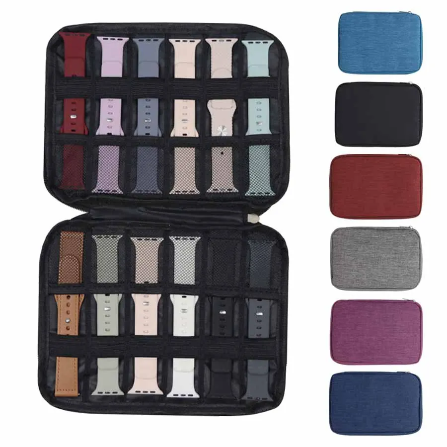 حقيبة حزام الساعة لساعة أبل، صندوق حزام السفر، ساعة ذكية، حزام المعصم، حقيبة تخزين، صندوق الساعات، حامل الفرقة المنظم