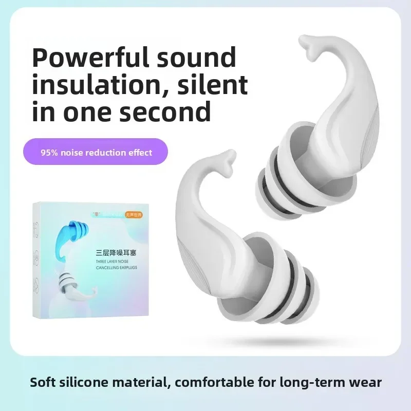 Noise Cancelling Earplugs Sleep Study Essential Anti Snoring Noise Blocking Reusable Silicone Ear Plugs Dorm Travel