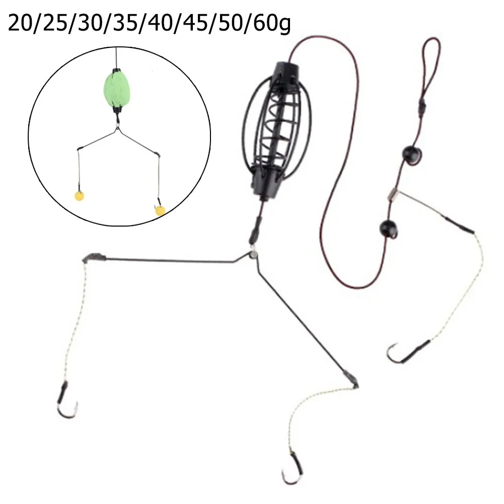 

1pc Carp Coarse Fishing Feeder Fishing Baits Cages 35cm Hook Rig Set Inline Method Feeder Tackle Fish Tackle Accessories