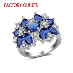 Fashion Jewelry 925 Sterling Silver Ring Bridal Set Cubic Zirconia Prong Setting Romantic Style Women Girls Party Engagement