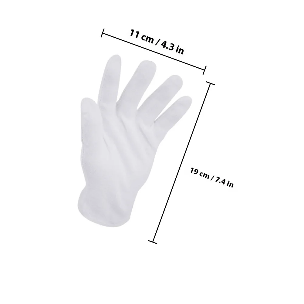 16 زوجًا من القفازات القطنية للمجوهرات، قفازات قطنية مرنة قابلة للغسل لفحص المجوهرات والتعامل مع الاستخدام الواقي #3