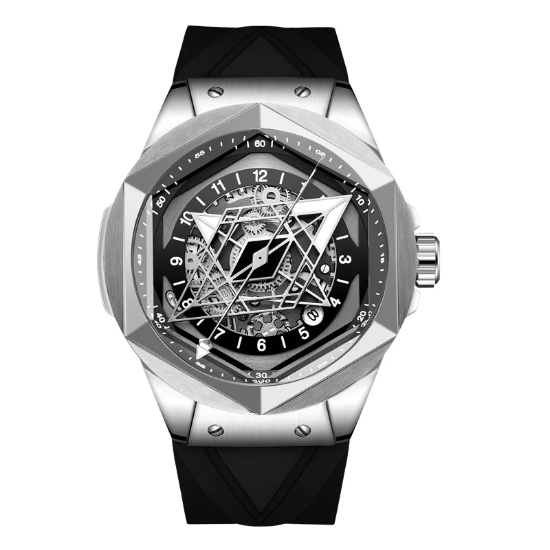 HANBORO Tattoo series luxury handsome men's fully automatic mechanical watch luminous waterproof watch