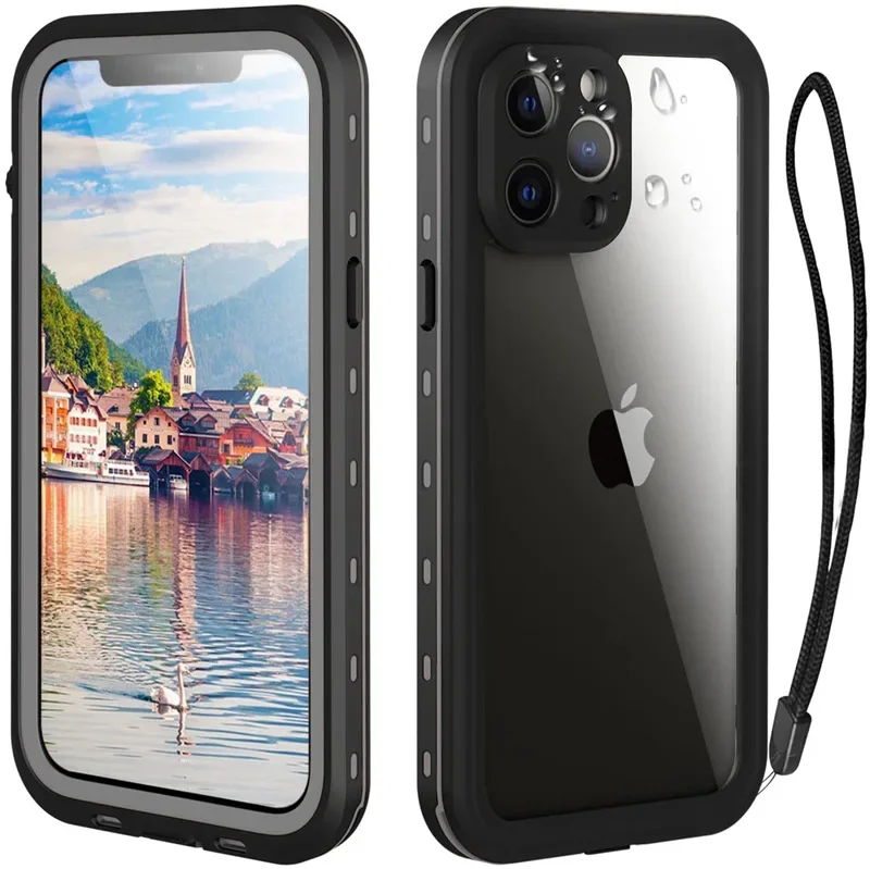 

Водонепроницаемый чехол для iPhone 16e 11 12 13 14 15 16 Pro Max Plus 17Air 13mini 360 с полной защитой для дайвинга и плавания с водой для 13Pro