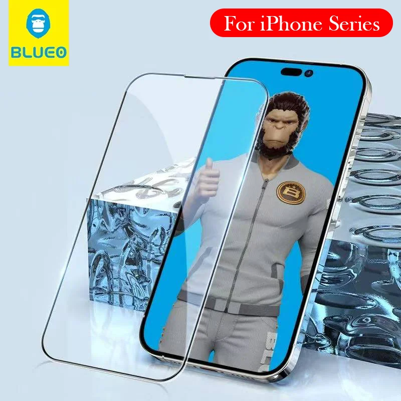 

Blueo Fully Transparent Tempered Glass For iPhone 17 1615 14 13 Pro Max Screen Protector for iPhone 17 PRO Max Air