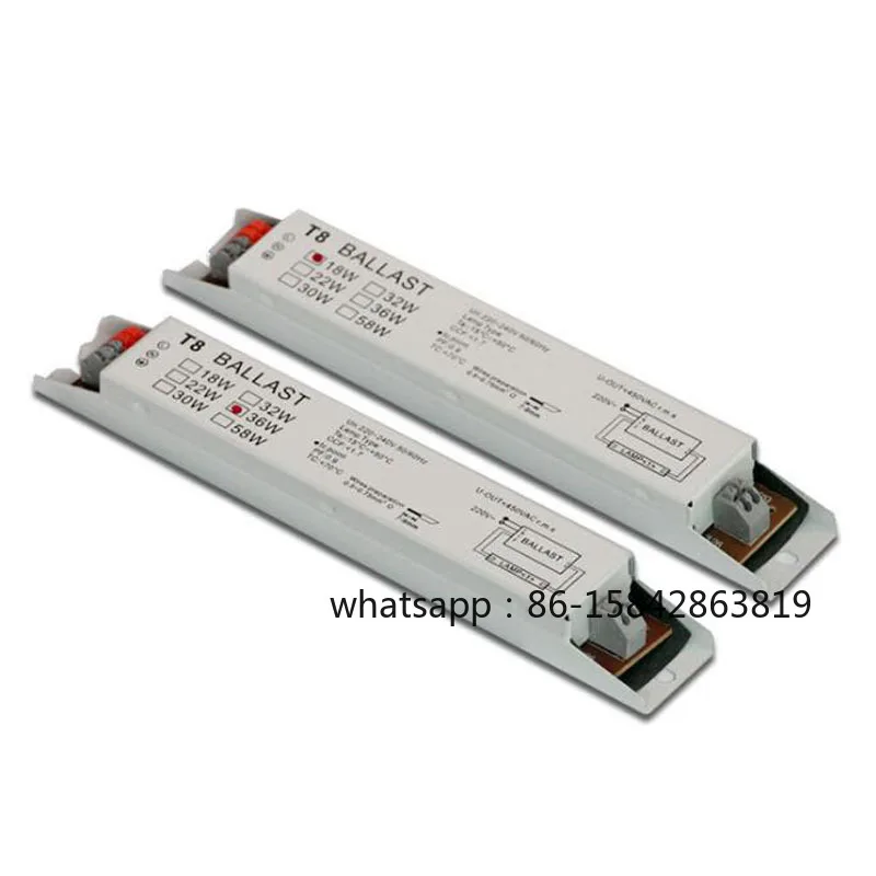 220-240V AC 2x18W 2x36W 2x58W Wide Voltage T8 Electronic Ballast Fluorescent Lamp Ballasts