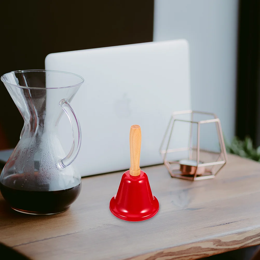 

3Pcs Hand Bell Loud Metal Handringing Bell Red Wooden Handle for Pet Training Service Dinner Classroom Wedding Reception Alarm