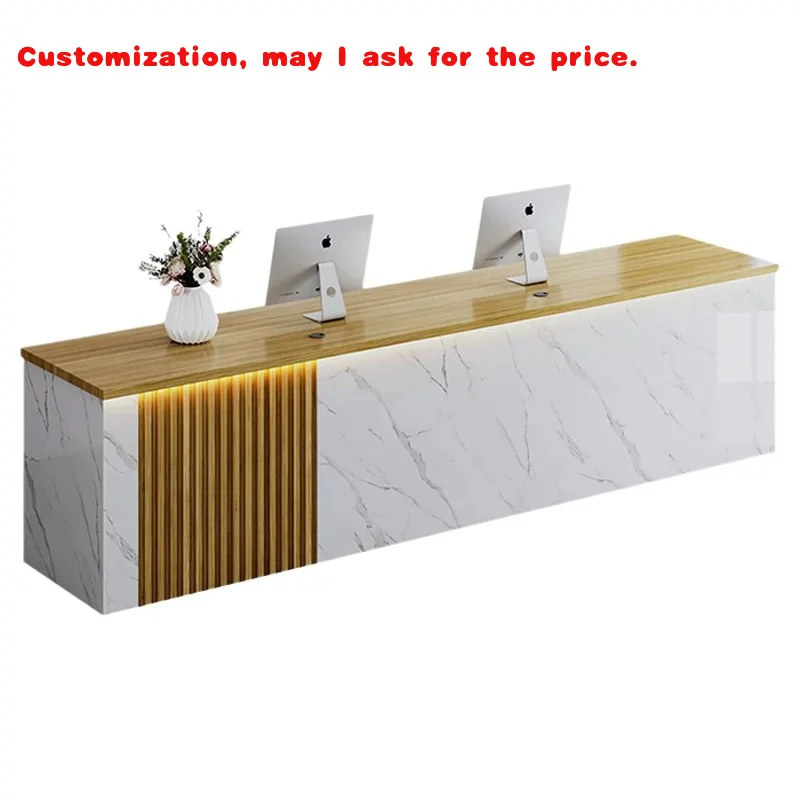 custom.Modern Minimalist Painted Front Desk, Reception Desk, Shopping Mall Store, Cash Register, bar Counter Service Desk Custom