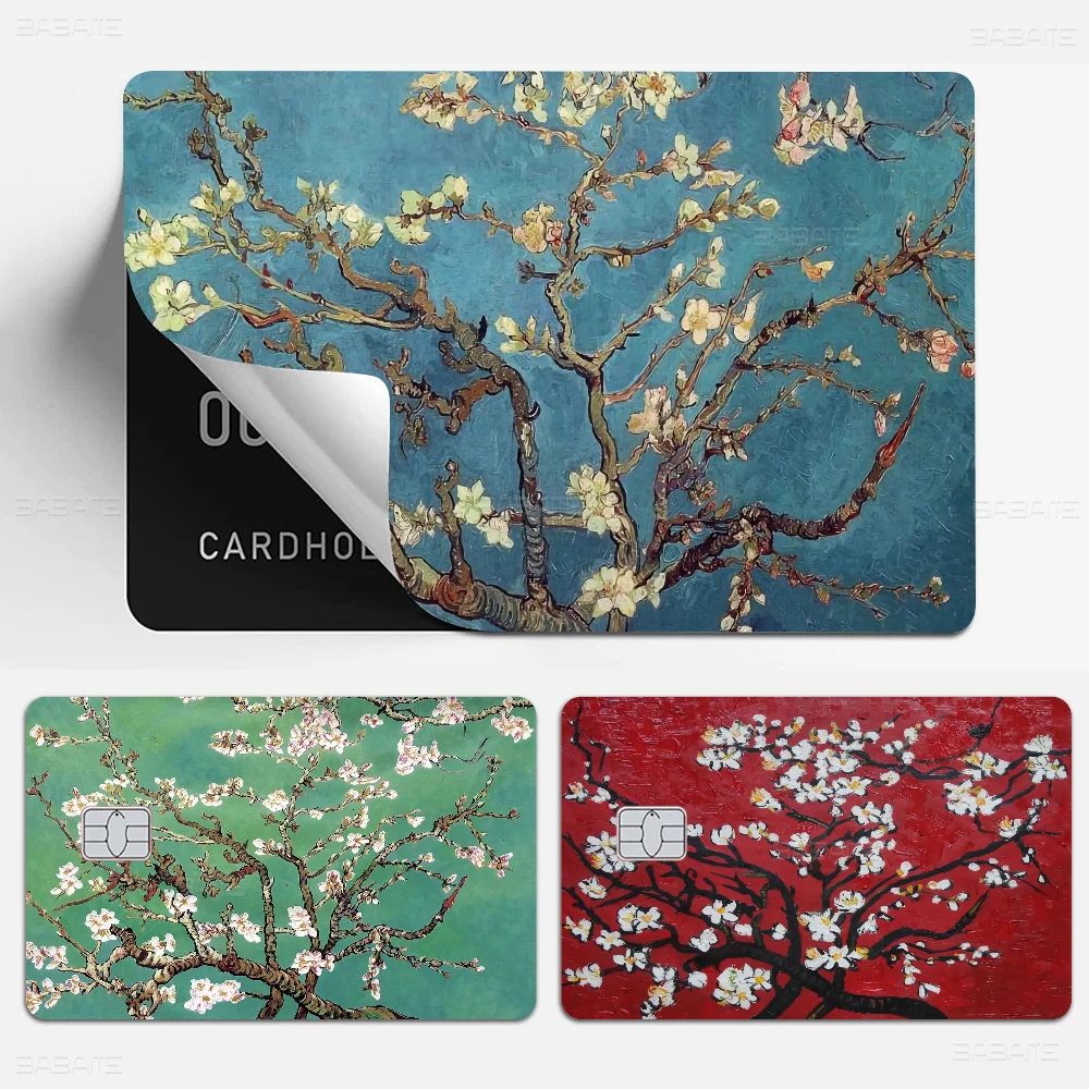 almond blossoms van gogh Credit Card Skin Stickers No Adhesive Residue Water Proof for VISA Credit Card Subway Access Card