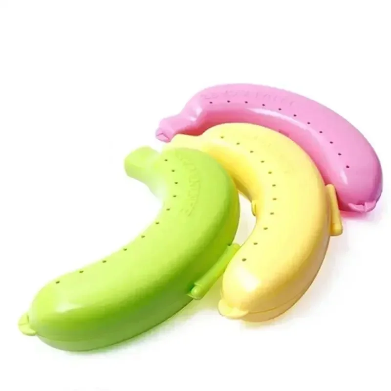 1-4pcs Banana Trip Outdoor Travel Storage Box Cute Banana Case Protector Container Trip Outdoor Lunch Fruit Storage Box Holder