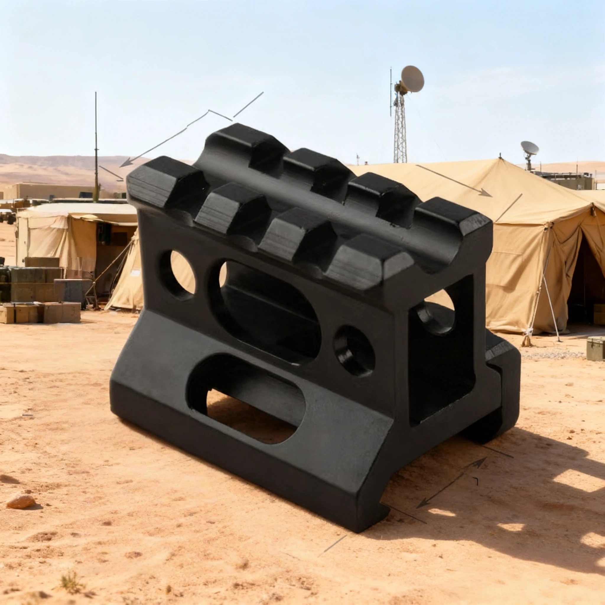 

T1 Optic Riser Mount 3-Slot 20→20mm Adapter - Tactical Aluminum Alloy Heightening Rail