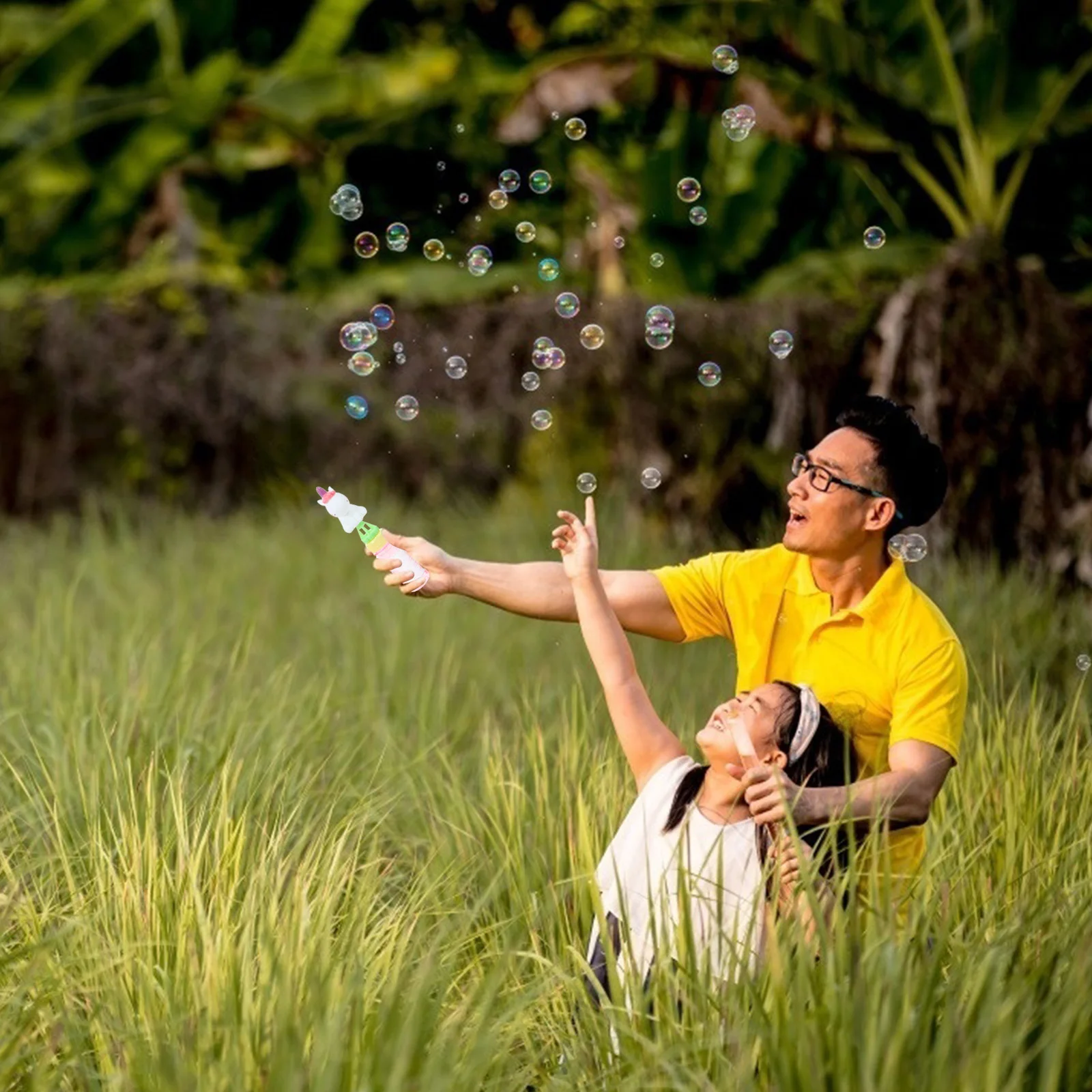 2pcs Wand For Kids Colorful Blowing Portable Plaything Summer Outdoor Party Favors Funny Bubble Maker Stick Safe Mini