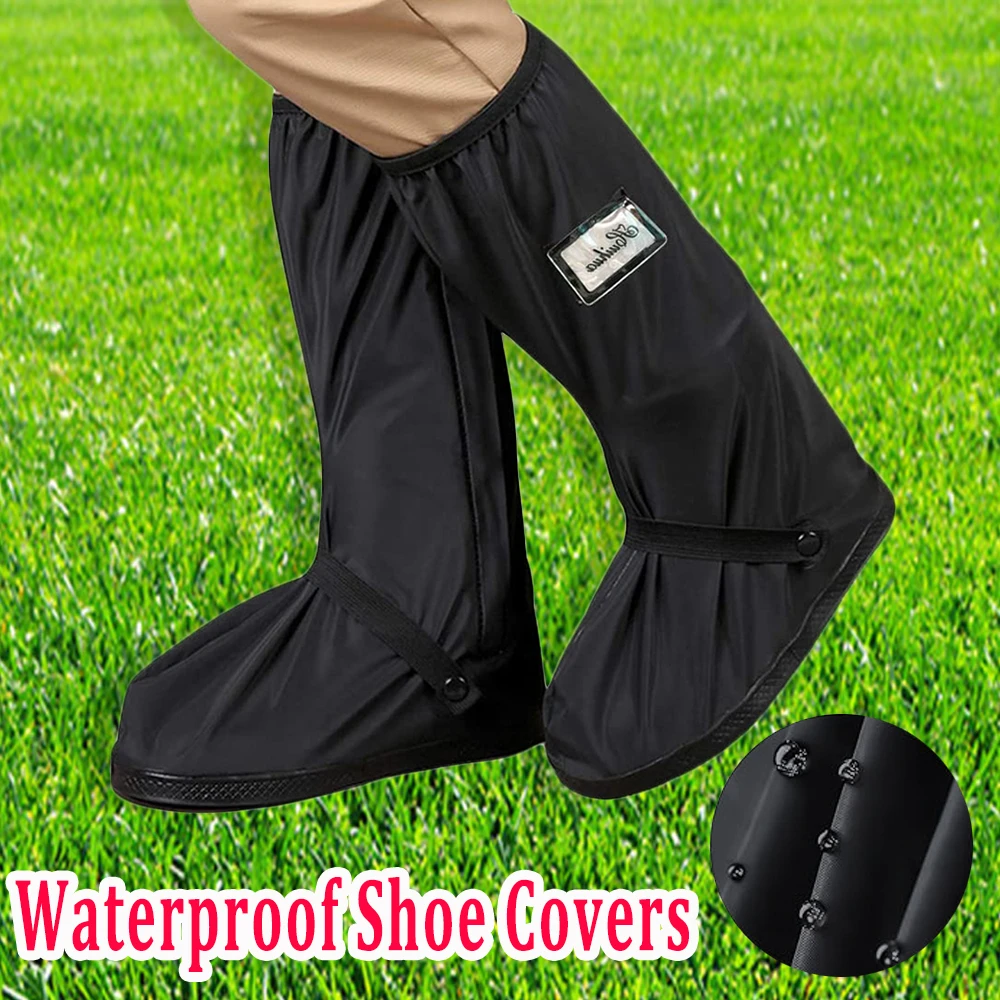 

Waterproof Rain Shoe Cover with Reflector Reusable Non-Slip Boot Covers Woman Man Cycling Shoes Protectors For Rainy Snowy Day