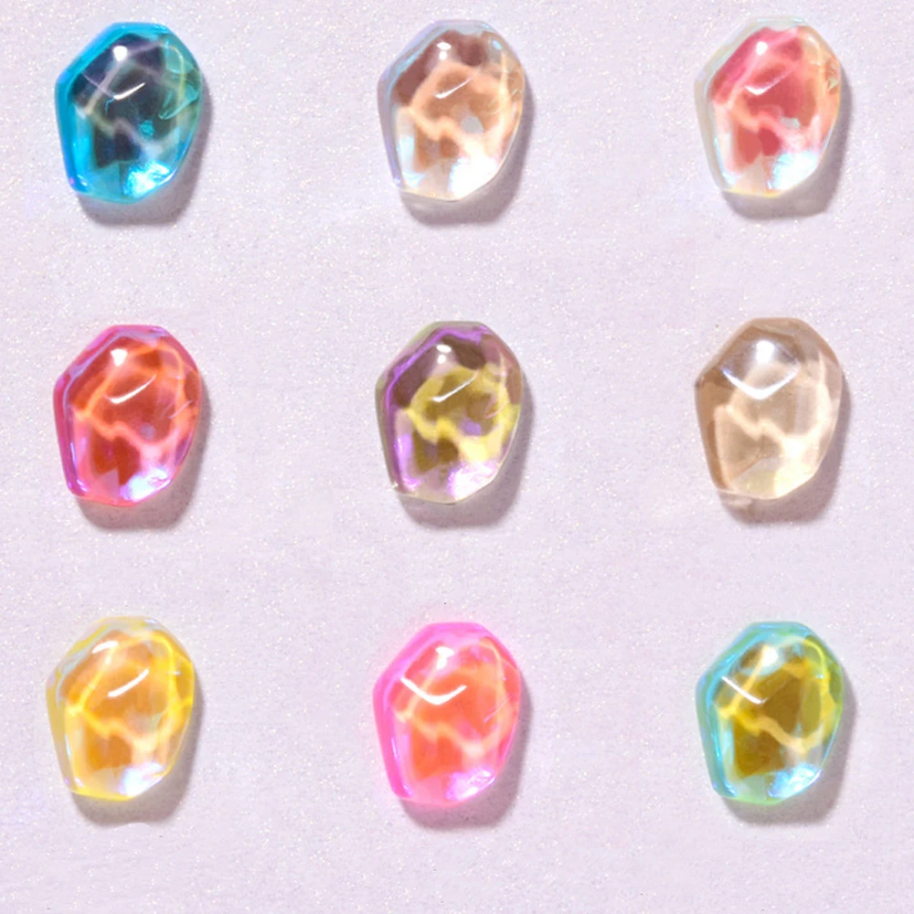 20 pezzi Aurora acqua ondulazione pietra nail art fascino 3D ghiaccio estivo cristallo trasparente strass per unghie accessori per unghie di lusso fai da te