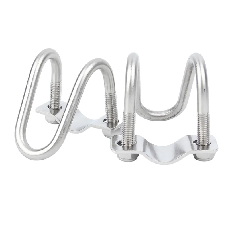 1 pièce, pince en acier inoxydable 304 en forme de U double, vis en forme de U, boulon en forme de U croisé, pince pour tuyau de forme spéciale, pour l'aquaculture