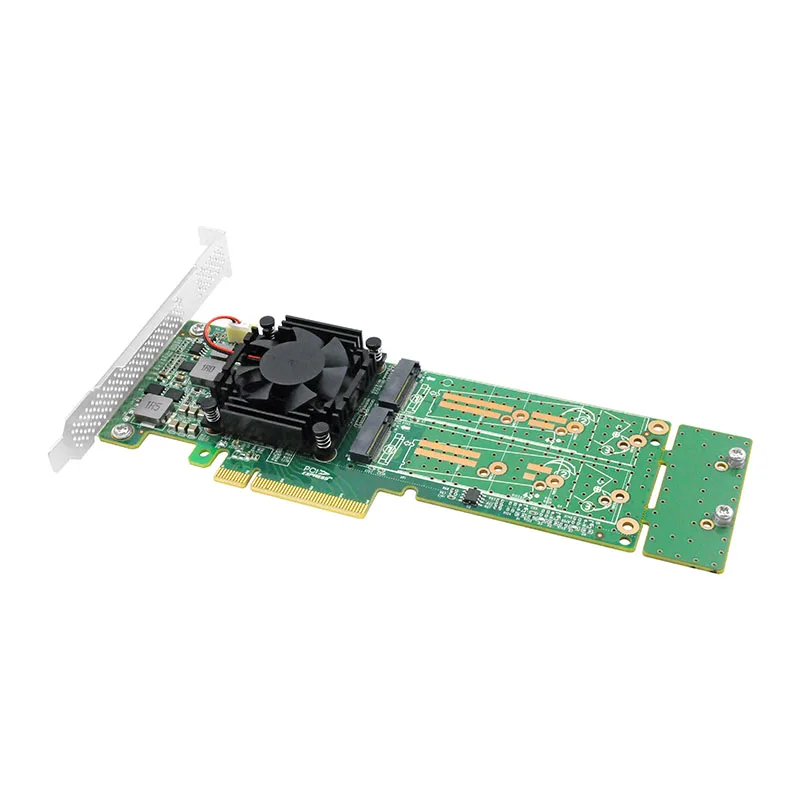 Cartão adaptador pcie 3.0x8 a 2 portas m.2 nvme ssd 22110mm, com adaptador discreto, lrnv9547lp-2i