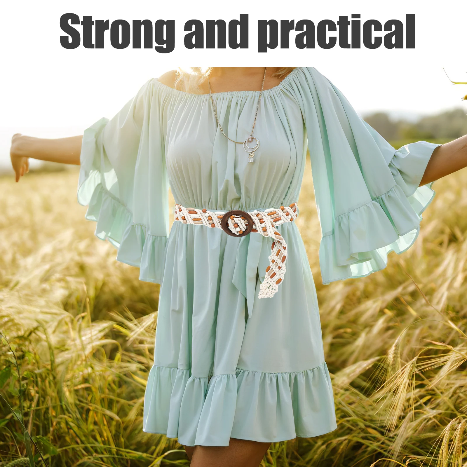 

Bohemian Belt Style Waist Boho Belts for Women Fashion Braided Beaded Accessory