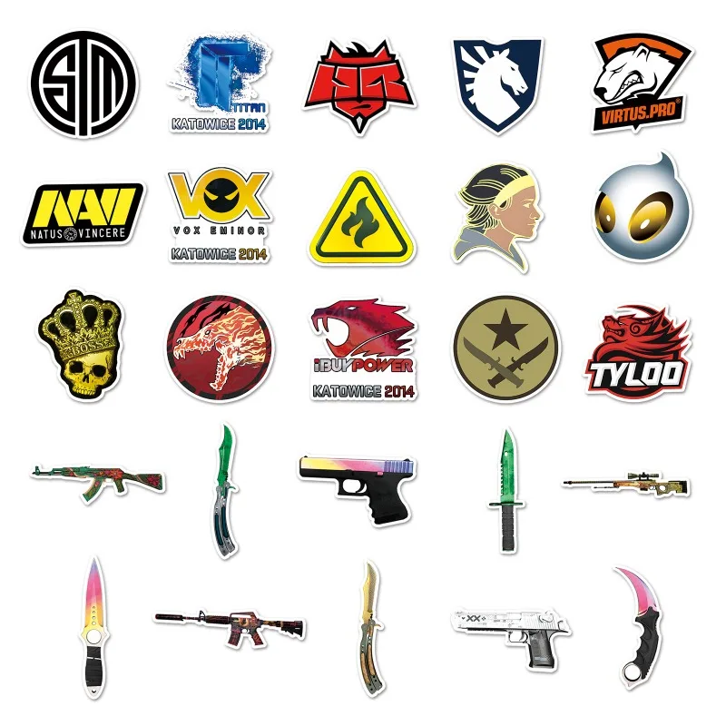 50 Stuks Csgo Spel Stickers Koffer Water Cup Briefpapier Mobiele Telefoon Auto Scooter Koelkast Decoratieve Stickers