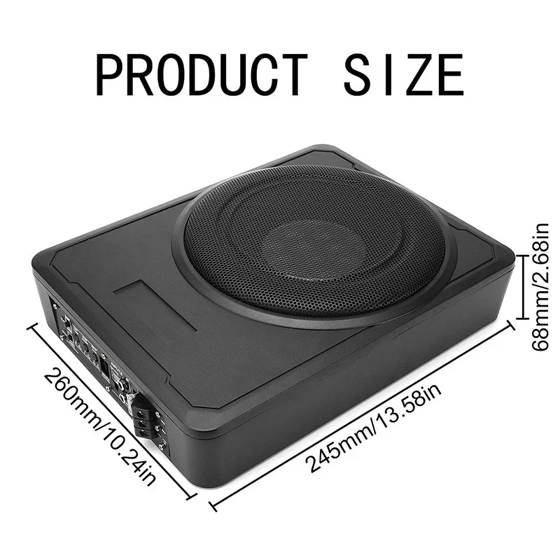 High Power 12V Pure Bass Car Seat Modified Speaker 10 Inch Car Mounted Ultra-Thin Subwoofer