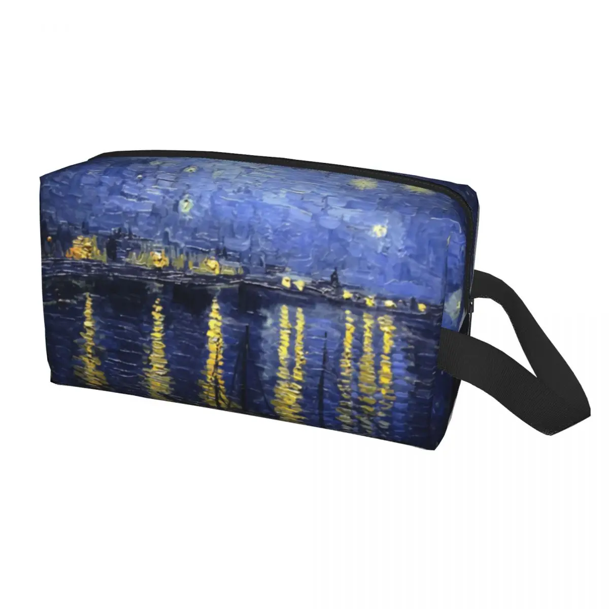 Custom Van Gogh Starry Night Travel Cosmetic Bag for Over The Rhone Makeup Toiletry Organizer Ladies Beauty Storage Dopp Kit