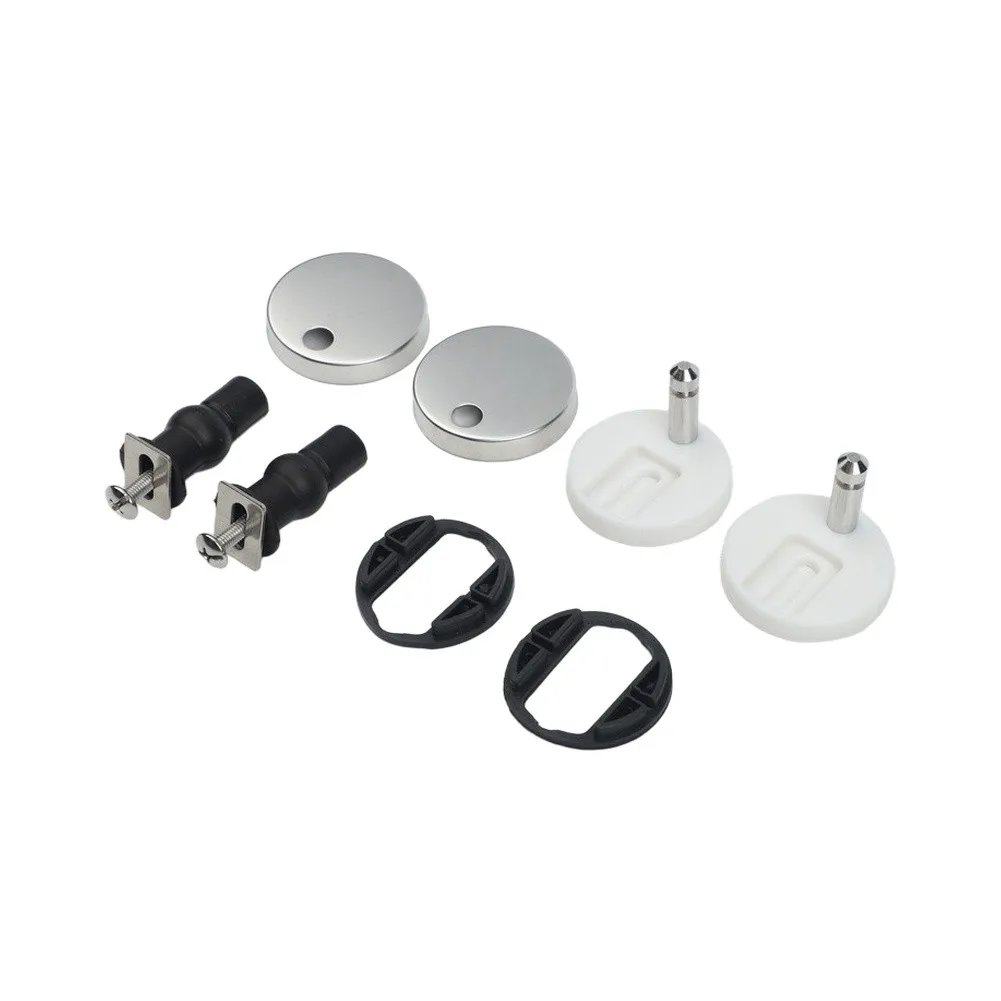 2x Toilet Seat Hinges Stable Stainless Steel + Plastic Strong Release Quick Replacement Accessories 2x Toilet Seat