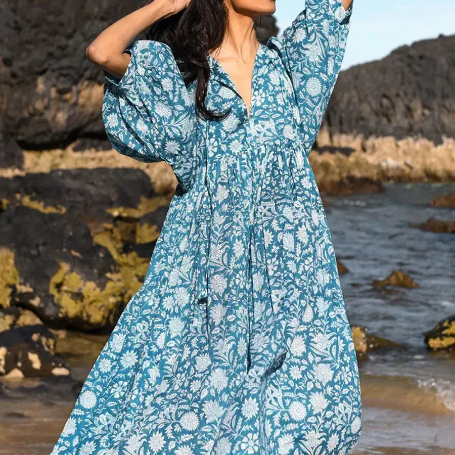 

Summer Dress Women Clothing Streetwear Cotton Dresses Fashionable Printed Birthday Dress