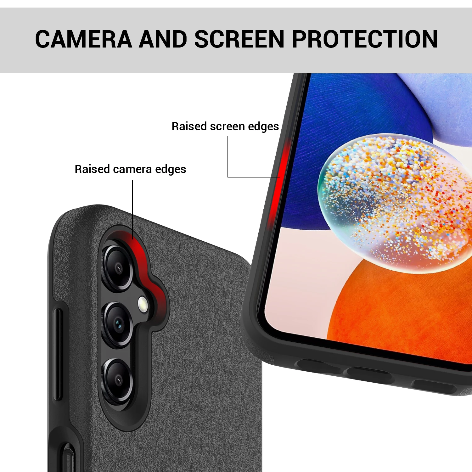 TOIKO CaZa 2 Layer Shockproof Case for Samsung Galaxy A14 A24 A34 A54 Armor Shell Hard PC Soft TPU Hybrid Protective Back Cover