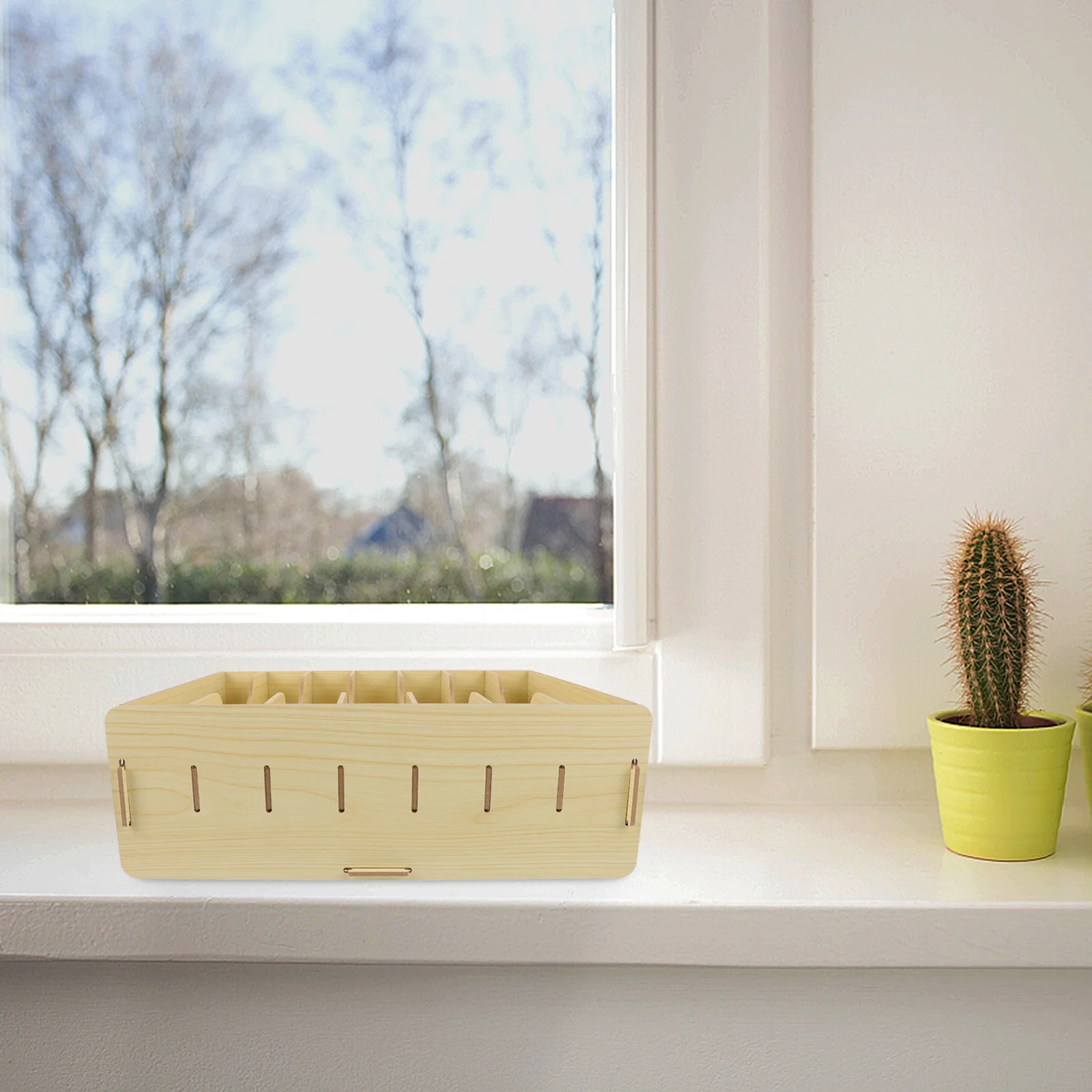 

Wooden Desktop Storage Box Premium Material Multifunctional Organizer for Home Office Stationery Succulents Cosmetics Storage