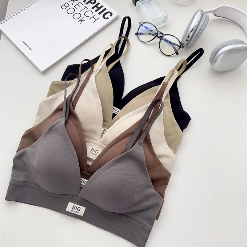 Intimo senza cuciture con coppa triangolare francese per donna, sottile, Sexy, profonda V, seno piccolo Push-up, seno secondario, reggiseno Anti-cedimento