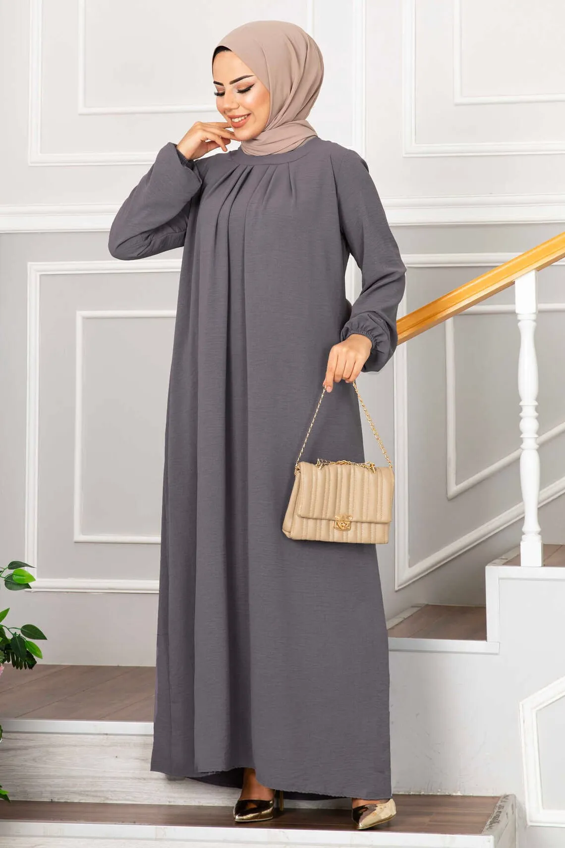 Robe musulmane longue plissée pour femmes, robe de soirée arabe, robe éducative, modeste, Ramadan, Maroc, caftan de Dubaï, Abaya, Islam, Eid