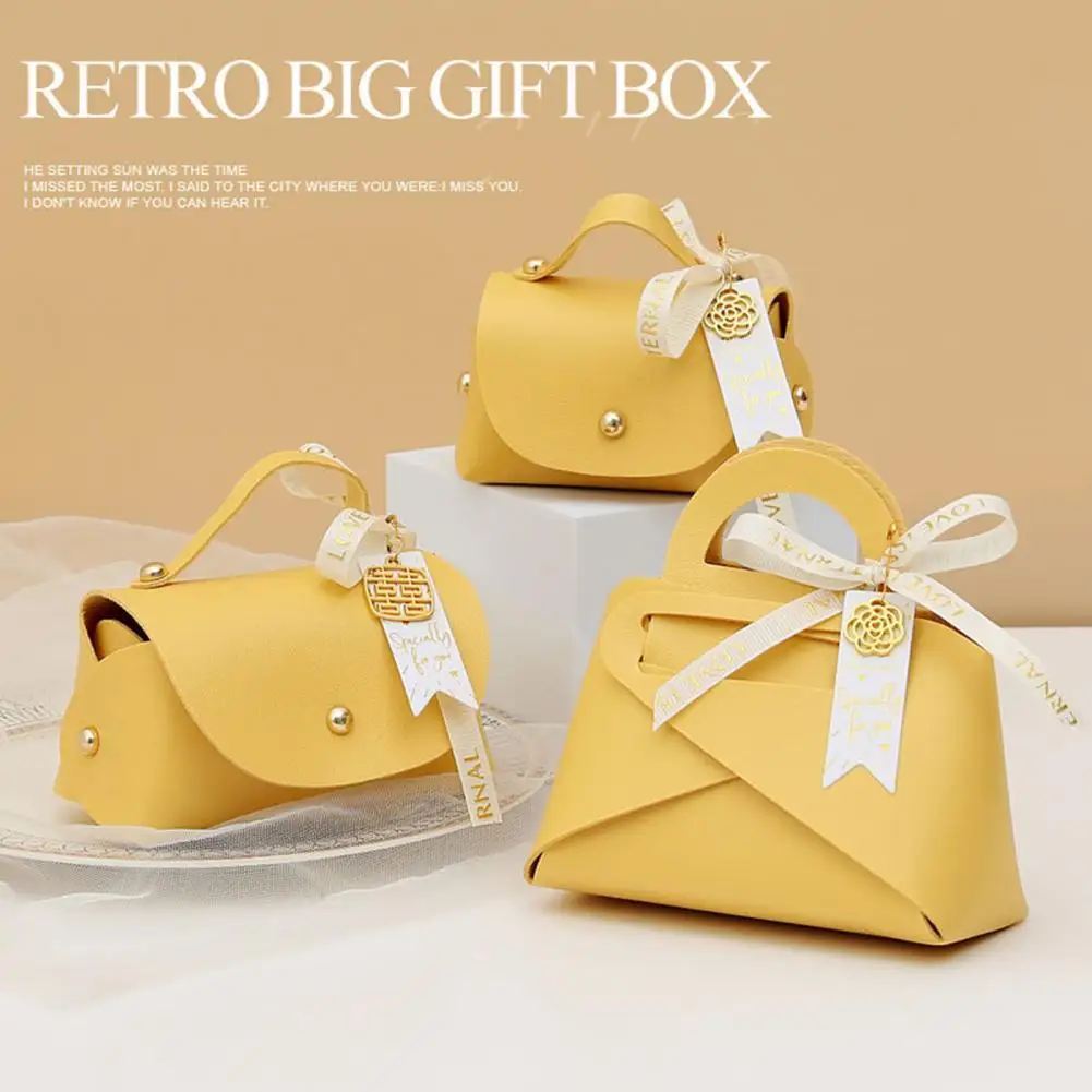 Candy Bag Large Capacity Candy Container Faux Leather Decorative  Attractive Wedding Favors Gift  Candy Bag