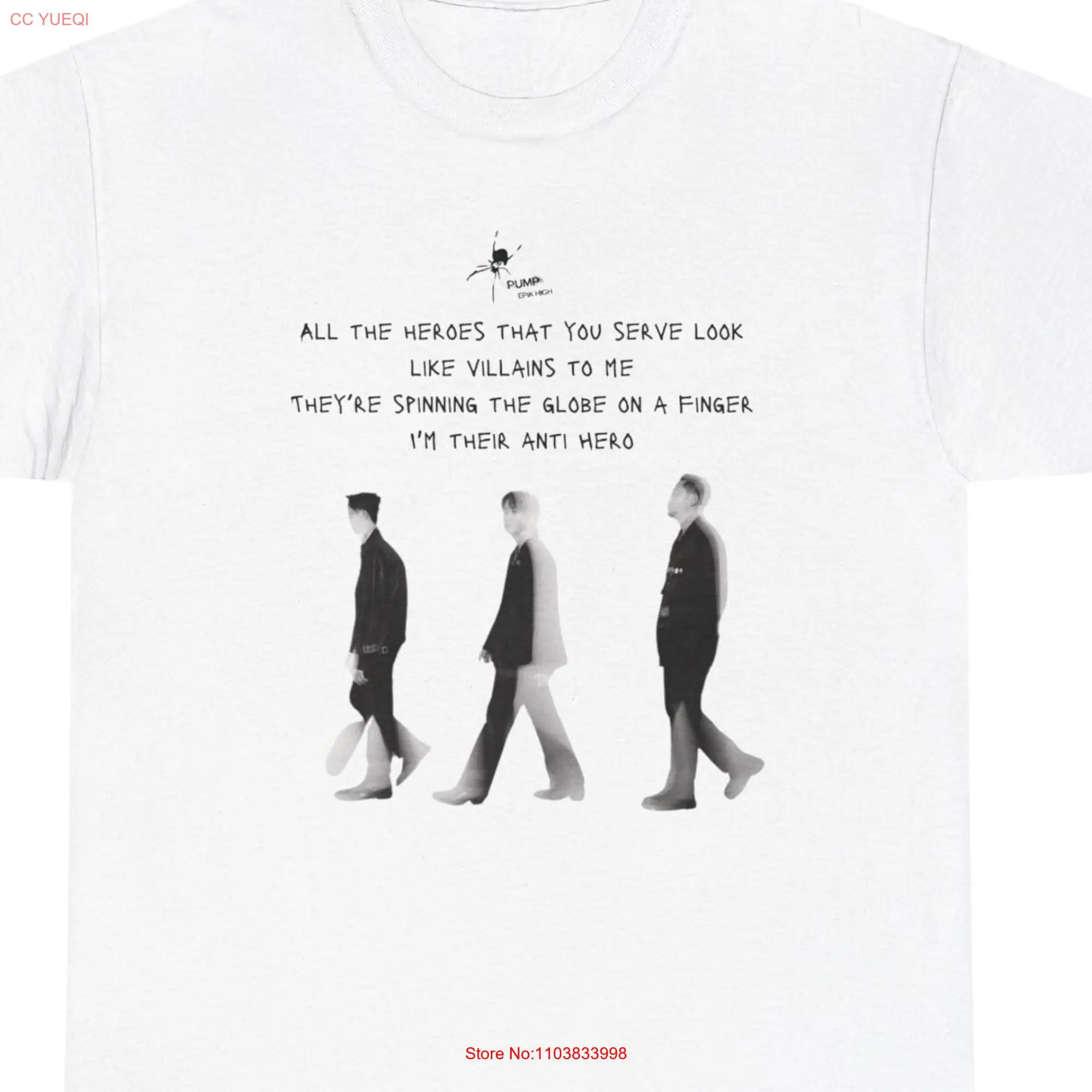 Epik High Antihero T shirt The Pump Tour mixtape merch Tablo Kpop long or short sleeves