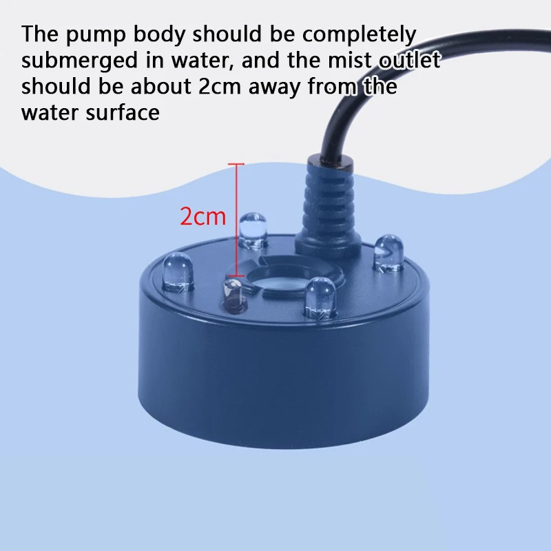 1PC 5V USB Mist Maker Fogger Nebulizer Water Fountain Fish Tank Pond Atomizer Head With 4 LED Colorful Lights