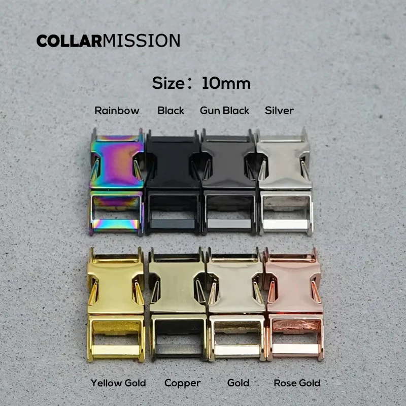 1PC Kirsite Side Release Buckle 10mm Webbing Strapping Durable Security Retailing DIY Dog Collars Accessory 8 Styles