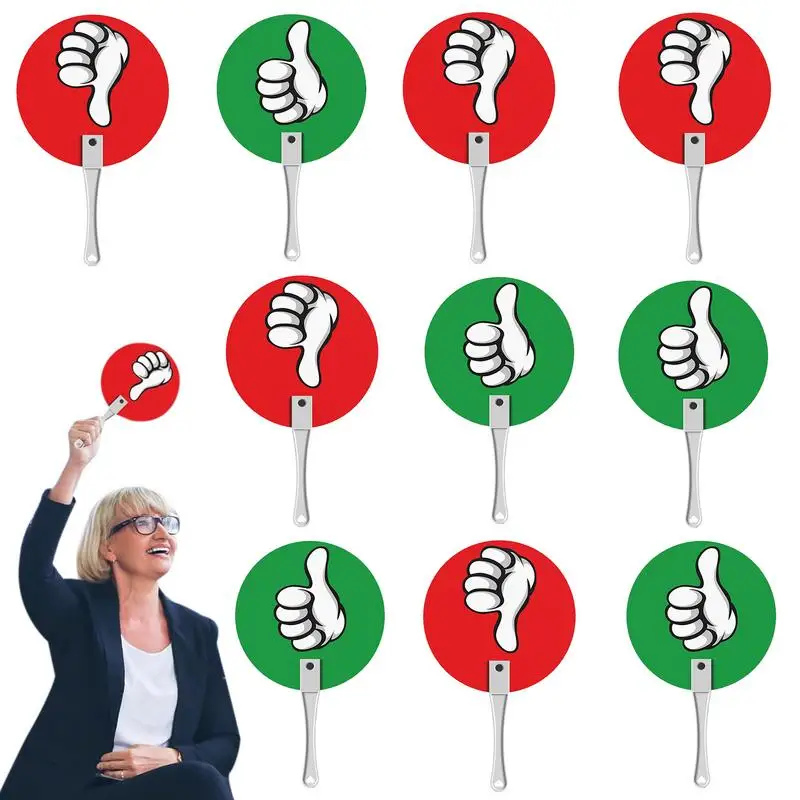 10 Pieces Voting Paddles Yes No Paddles Multifuctional Interactive True False Paddles Thumbs Up Down Paddles For Activities