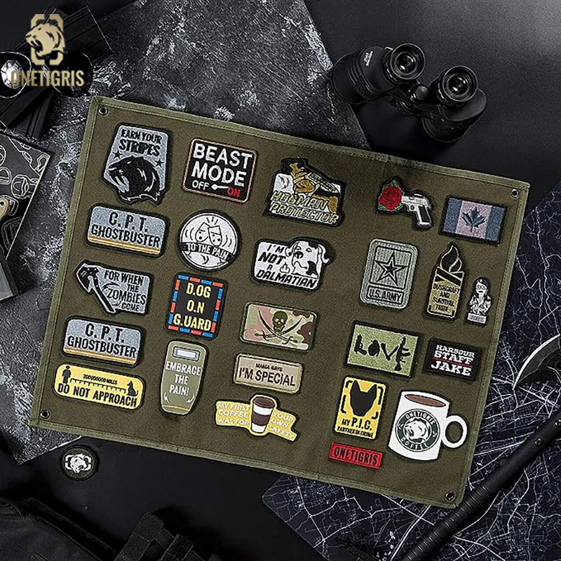 ONETIGRIS Tactical Patch Display Board Patch Holder Folding Mat Military ID Patches DIY Badge Paste Pad Patches Tool Organizer