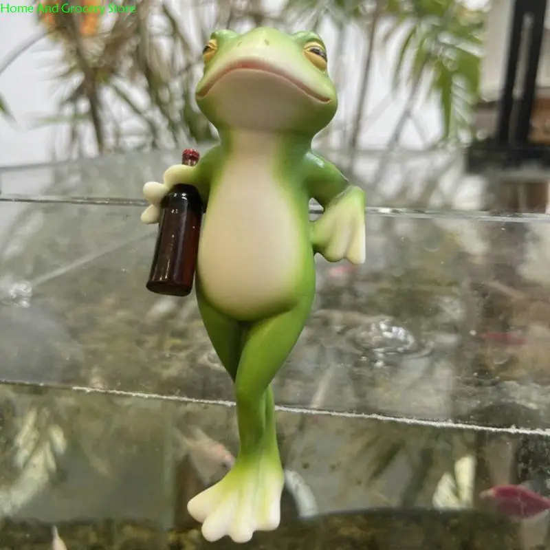 

Frogs Mount Hangers Holder Sculptural Resins Decoration For Potted Plant Easyly Installation Garden Art