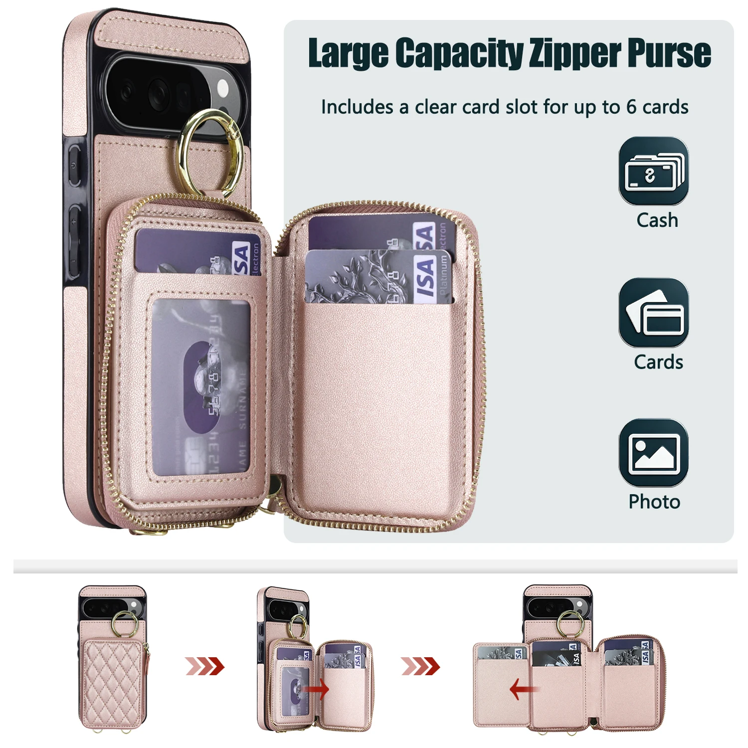 Luxury Crossbody Wallet Leather Cards Holder Phone Case For Google Pixel 10 9 Pro XL 9A Shockproof Protection Cover Accessories