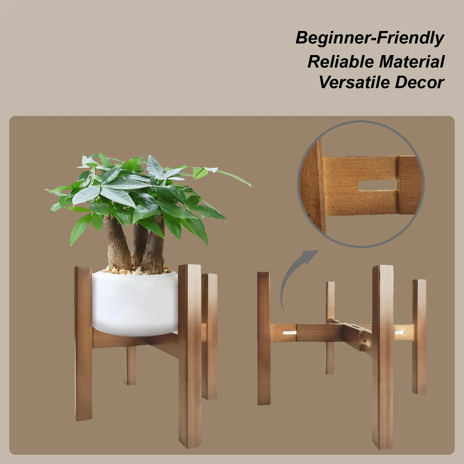 Plant Stand Four-legged Plant Stand Corner Adjustable Wood Plant Shelves for Flower Pot Outdoor Garden Patio Furniture