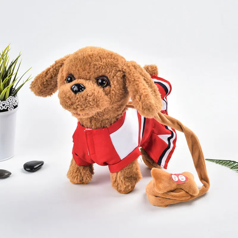 Chiot musical en peluche électronique pour enfants, jouets pour chien robot, chanter des chansons, marcher, aboyer, parler, animal, drôle, doux, mignon, animal de compagnie, cadeaux d'anniversaire