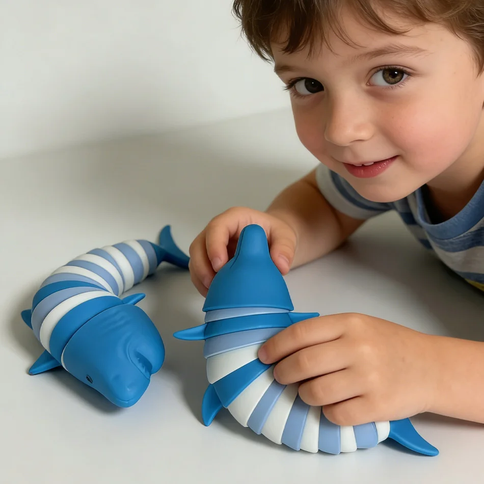 Articulated Shark Stress Reliever Hand Toy,Sensory Fidget To