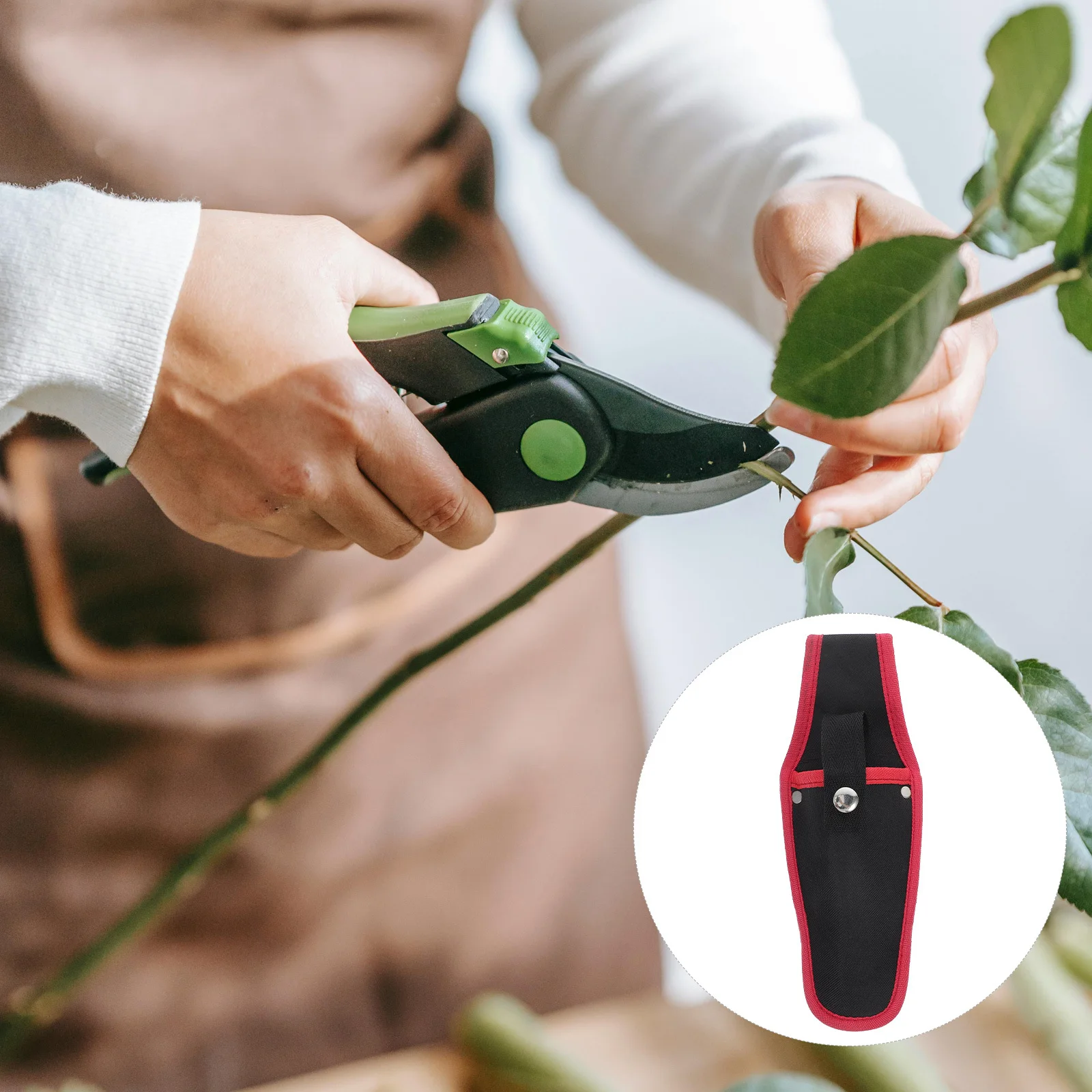 Canvas Tool Pouch for Pruning Shears and Hardware Tools Heavy Duty Belt Clip Organizer for Electricians Gardeners DIY Compact