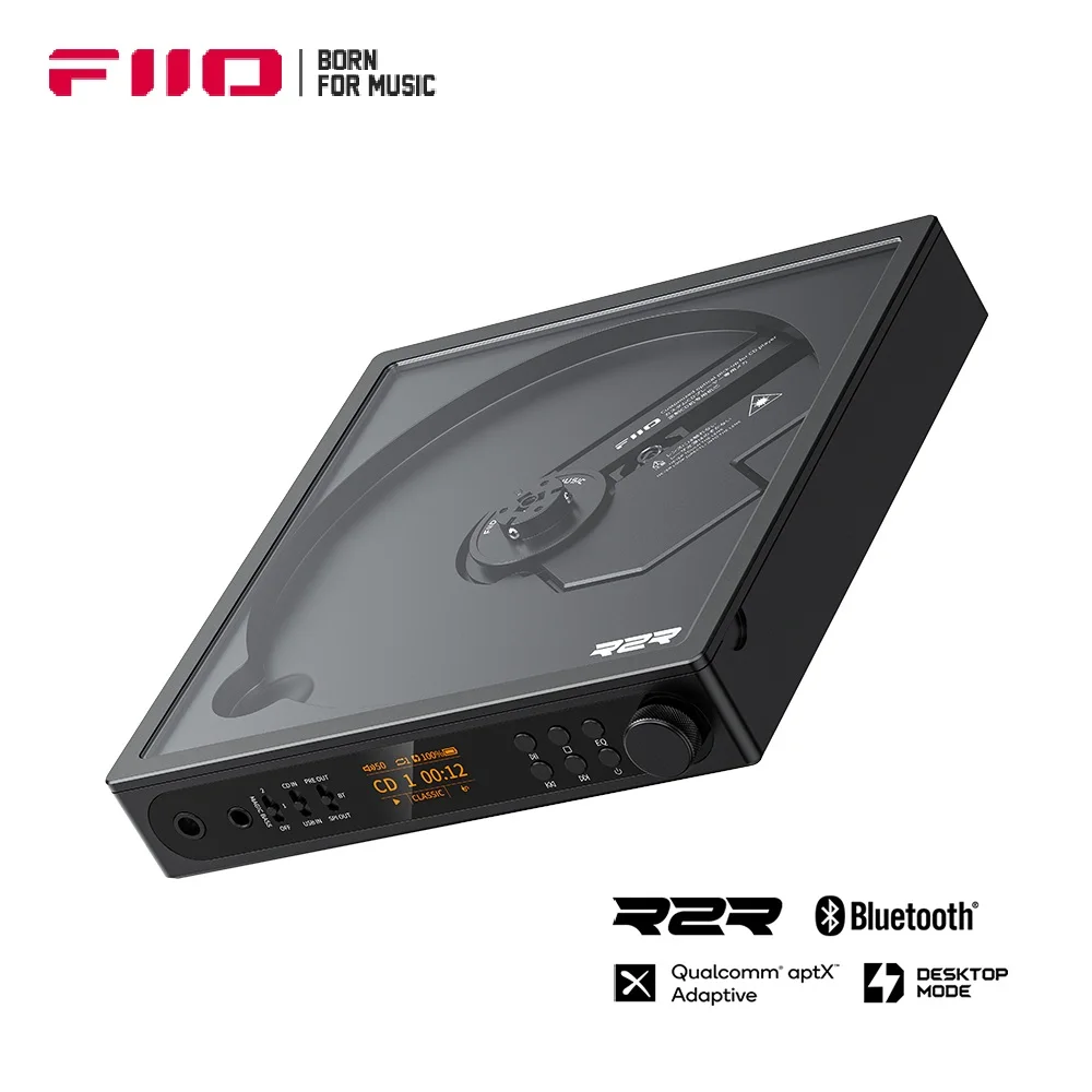 FiiO DM15 Portable Stereo CD Player with True 24Bit R2R DAC, HiFi Audio High-Power Output, Optical/Coaxial/3.5mm/4.4mm