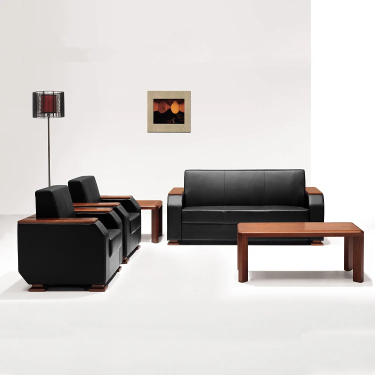 Wooden Armrest Frame Modular Sofa Office Sofa Modern Office Furniture Waiting Sofa