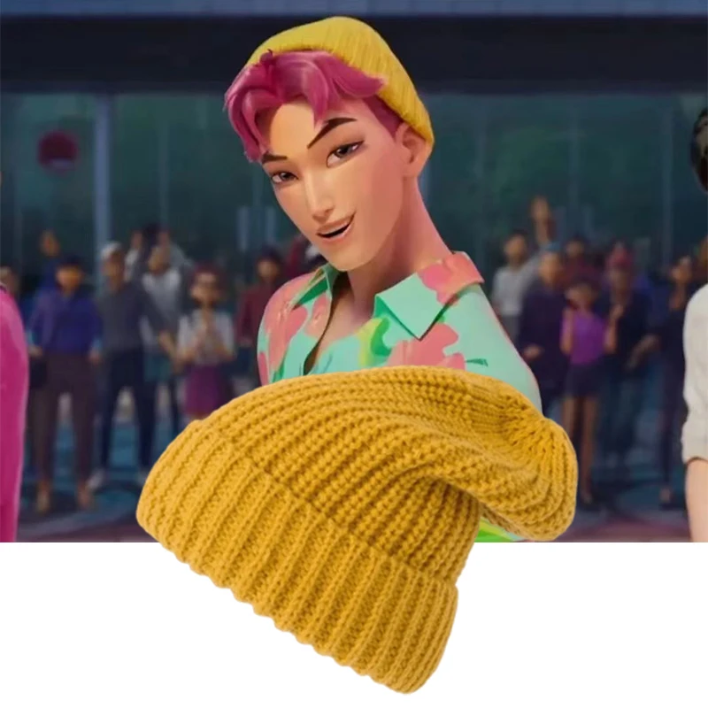 Anime Mode Saja Jongens Cosplay Comic Con Trendy Gele Gebreide Muts Halloween Idool Groep Stadium Outfit Cosplay Accessoatie Hoeden