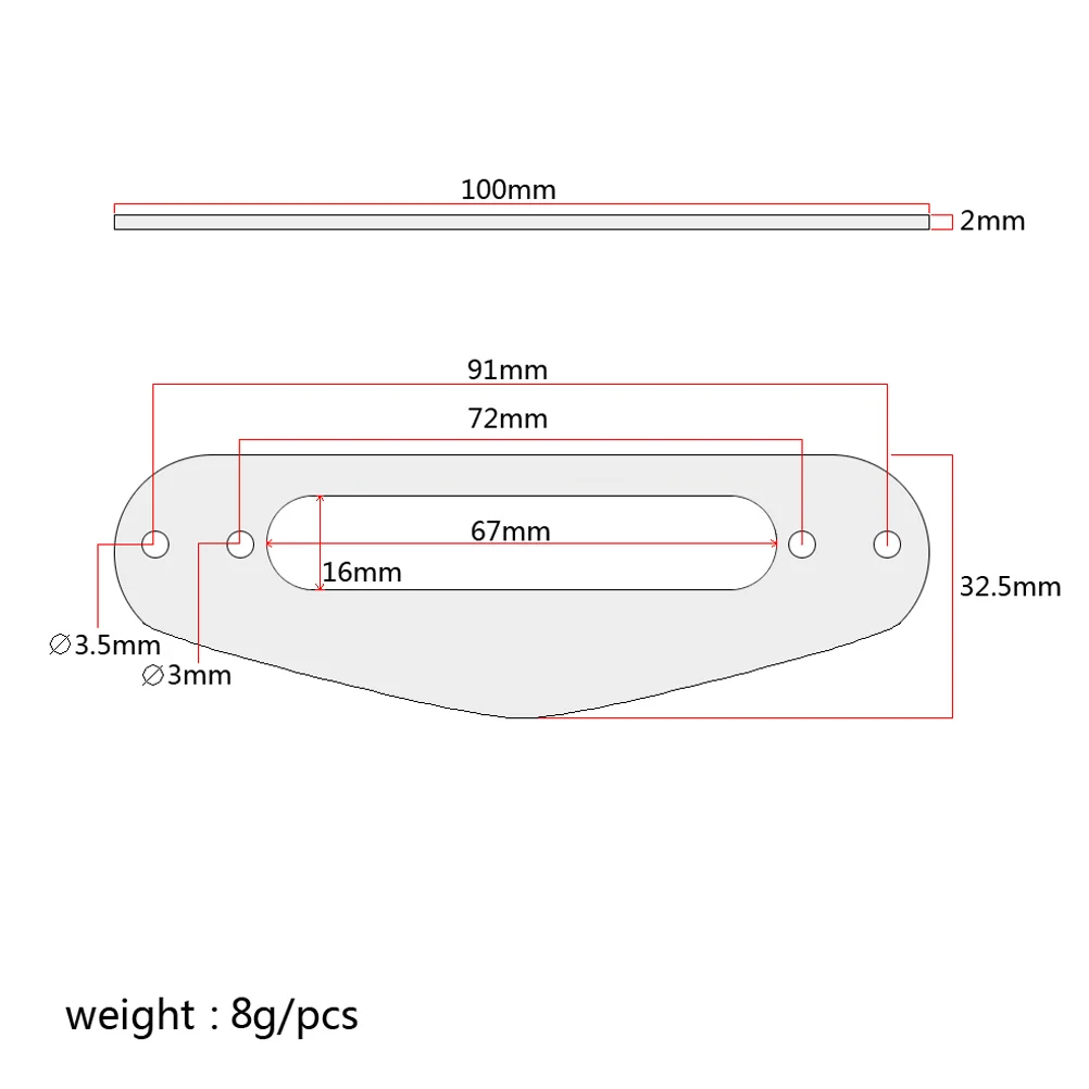 Metal Guitar Pickup Frame Mounting Ring Single Coil Flat Humbucker Pickup Ring with Screws for TL Style Electric Guitars GB408A