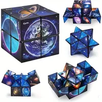 2 in 1 Star Sky Infinity Cube EDC Fidget Toy Creative Decompression Puzzle for Stress Relief Fun Plaything for Kids and Adults